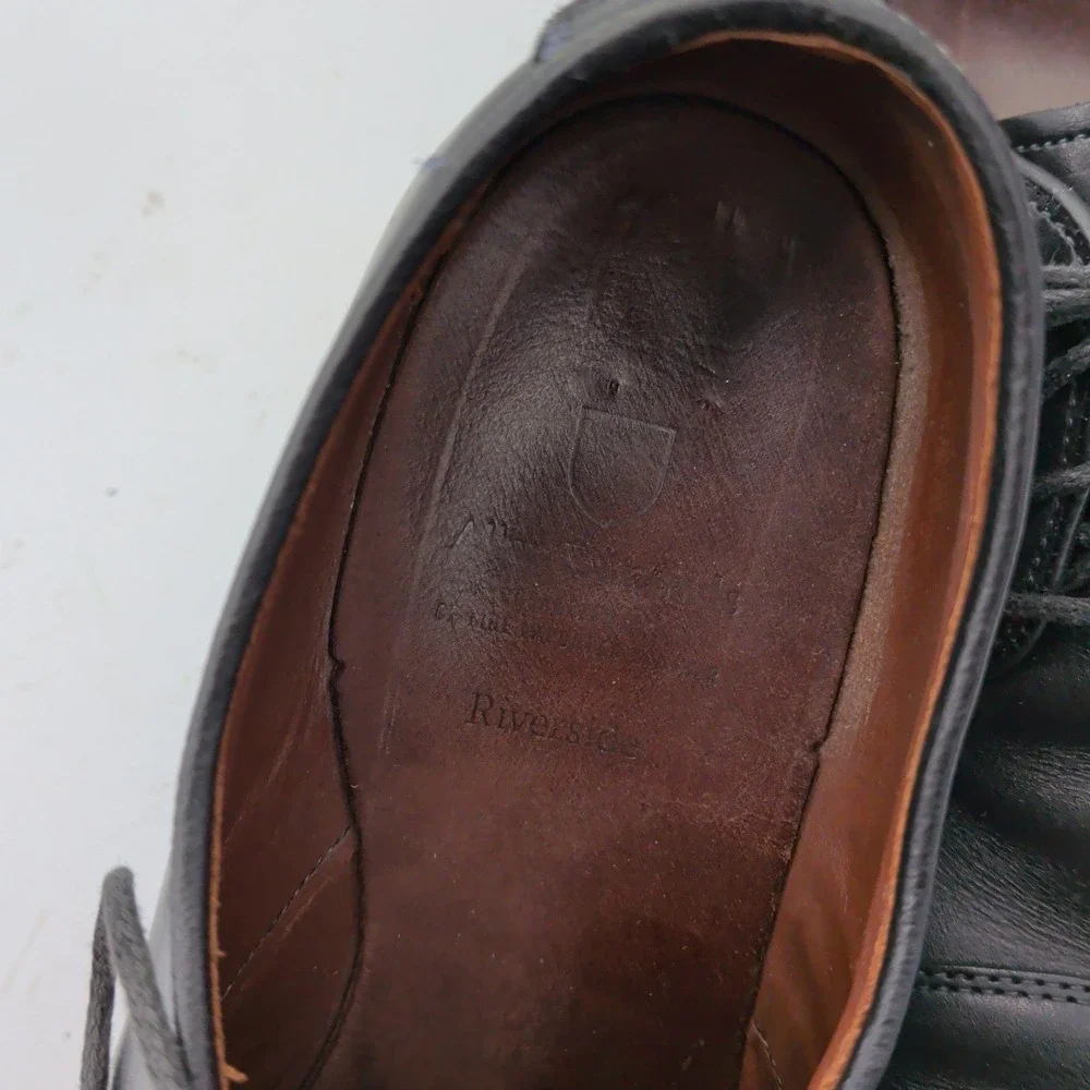 Allen Edmonds Riverside Black Leather Cap Toe Derby Dress Shoes Mens 11 D 1410